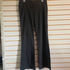 Vanity Womens Medium Black Pinstripe Flared Career‎ Dress Pants